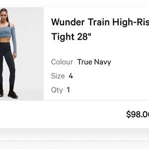 lululemon Wunder Train High-Rise Tight 28" True Navy